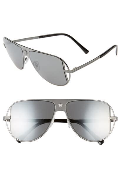 versace 57mm mirrored pilot sunglasses